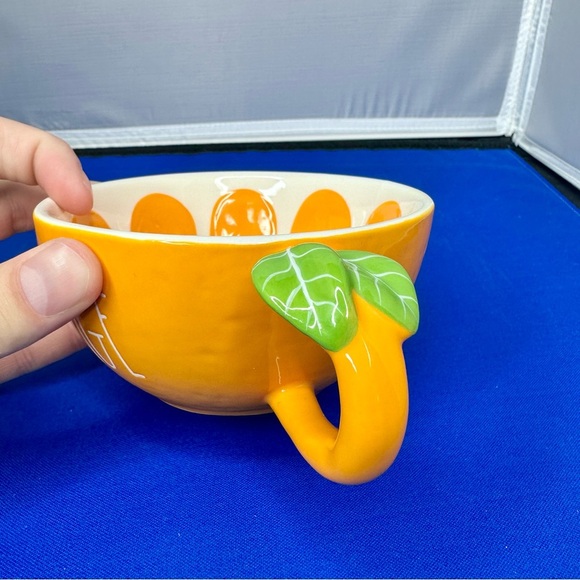 Rae Dunn Orange Slice shaped Juice Mug Tea Cup - Fruit Citrus Farmhouse Chic - Picture 4 of 8